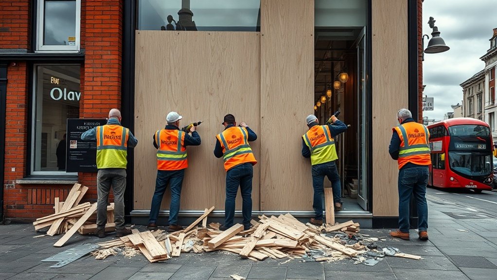 Boarding Up Security Forest Gate